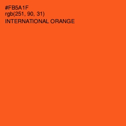 #FB5A1F - International Orange Color Image